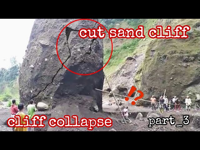 crazy way to collapse cliff‼️sand cliff landslide