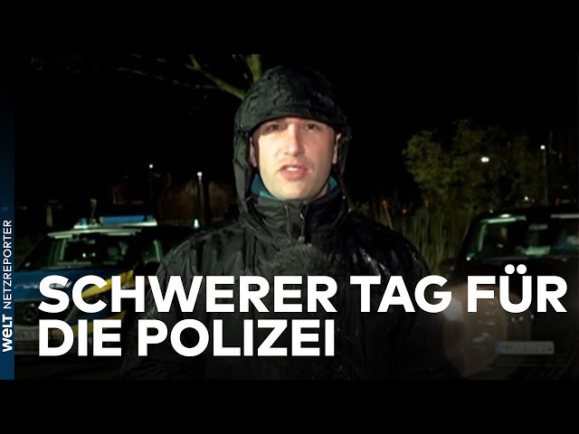 SCHIETWETTER IN LÜTZERATH: Windstärke 8 - Wetter und Widerstand  machen es der Polizei schwer