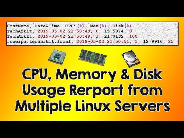 CPU, Memory, Disk Utilization Report from Multiple Servers Shell Script - Tech Arkit