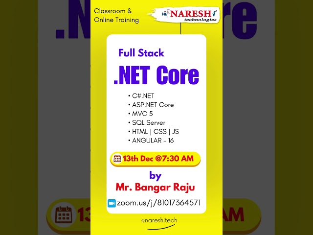 Full Stack DotNet Core | Naresh IT