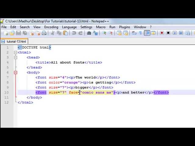 HTML Tutorial - 13: The Font Tag