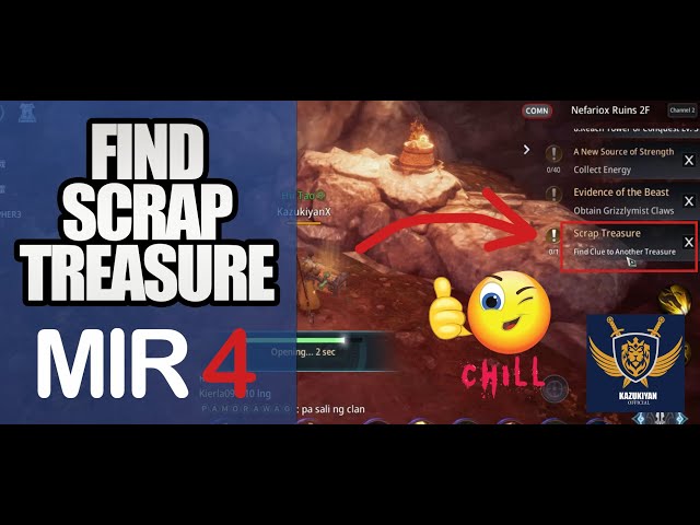 How To Complete "SCRAP TREASURE - FIND CLUE TO ANOTHER TREASURE" | MIR 4 MMORPG Quest Guide