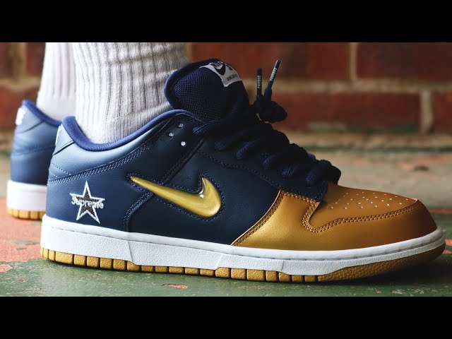 These SB Dunks are a Bargain! | Supreme x Nike SB Dunk Low ‘Jewel Swoosh’ (Blue / Gold) Review!