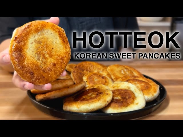 Hotteok | Korean Sweet Pancakes | Winter Street Food Snack In Korea!