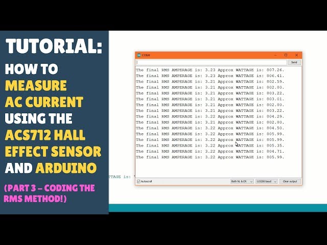 TUTORIAL: How to Measure AC Current Using ACS712 Hall Sensor (Part 3/4 - Coding RMS Method)