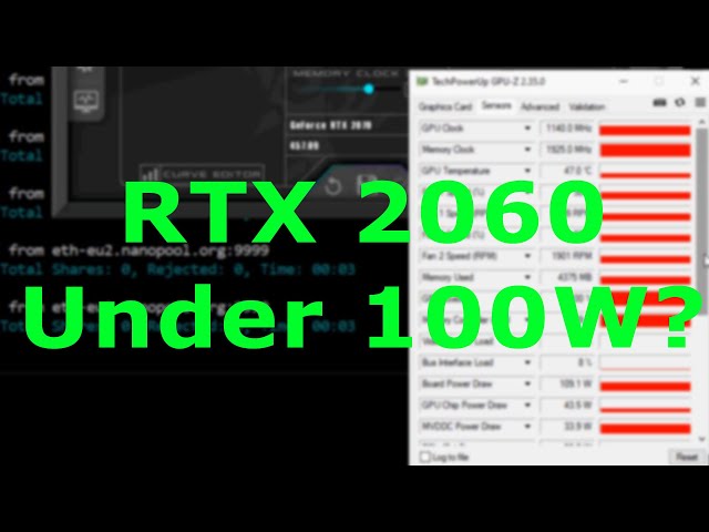 Updated RTX 2060 ETH Mining Hashrate - Undervolted, Overclocked