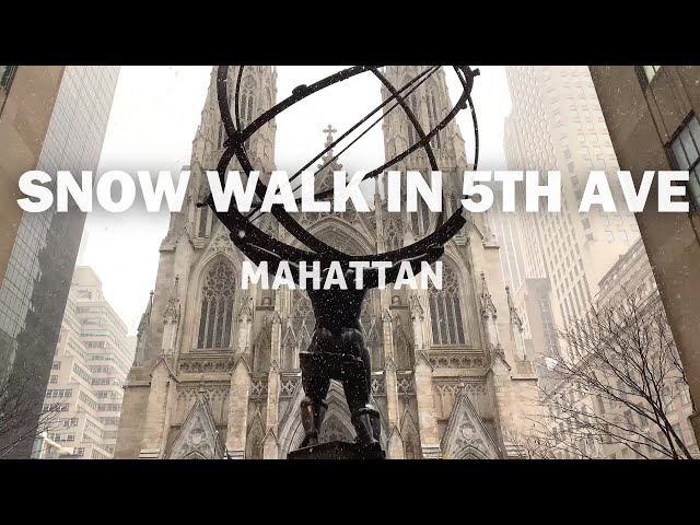 [4K]🇺🇸 New York City  Snow Walking in 5th Ave, Midtown Manhattan/Feb.7 2021