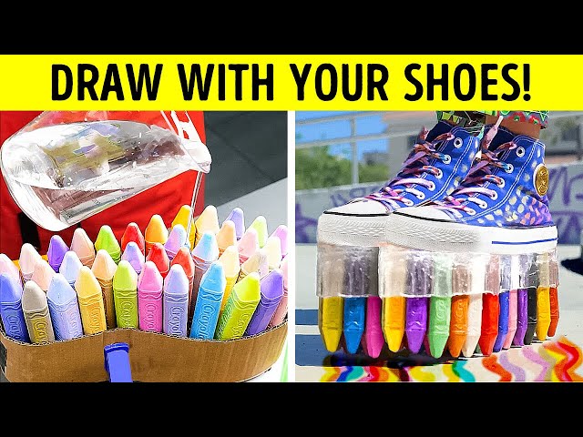 I made Sneakers with Chalks! Creative Shoes upgrades for creative minds