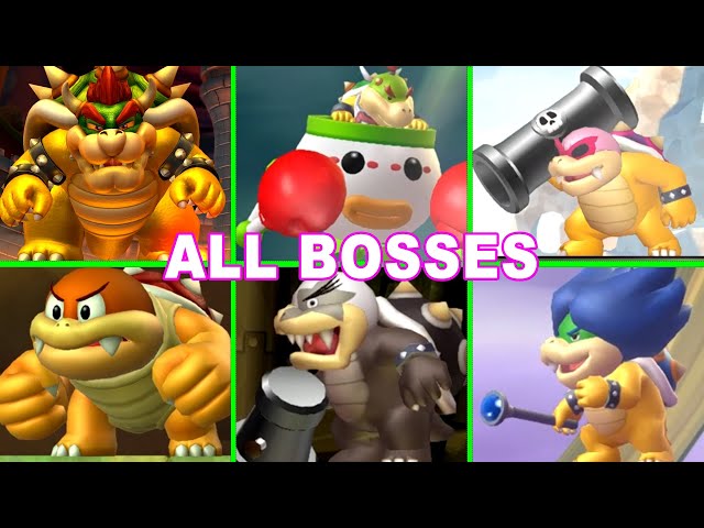 New Super Mario Bros U Deluxe All Bosses Fight (No Damage)