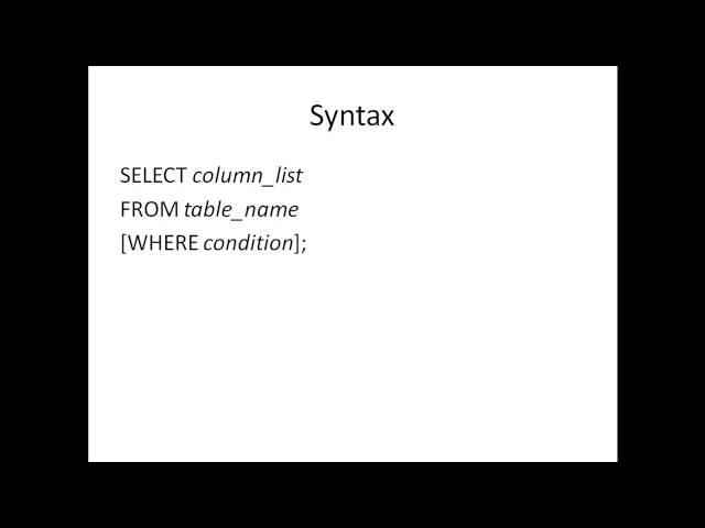 SQL Tutorial - 19: The WHERE Clause