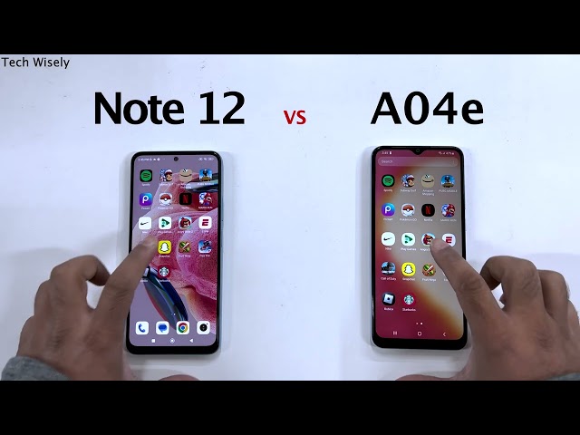 Xiaomi Redmi Note 12 vs SAMSUNG A04e - Speed Test