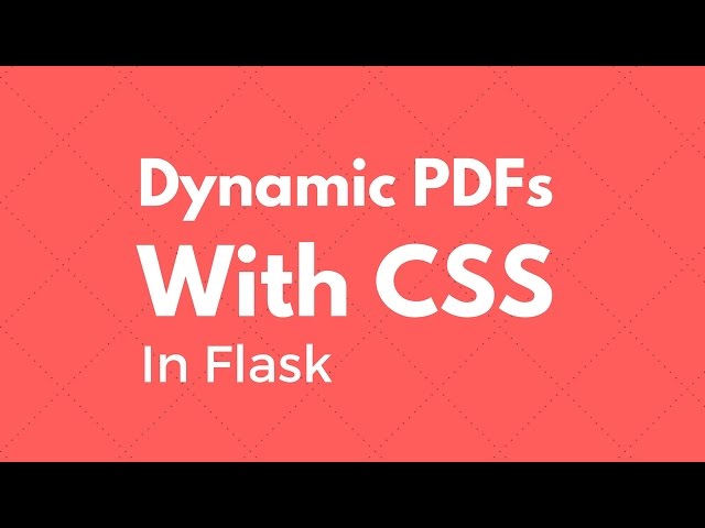Generating Dynamic PDFs With CSS In Flask - Bootstrap Example