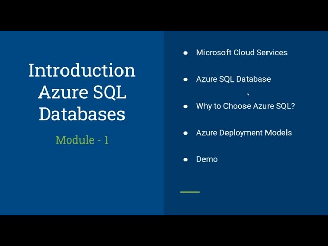 Introduction to Azure SQL Database - Module 1 | 🔥 Free Azure SQL DBA Training 🔥