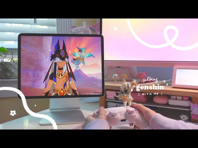 🔮 playing genshin on a lazy fall afternoon | 1hr of gameplay ambience (jp dub, ipad pro) ✩