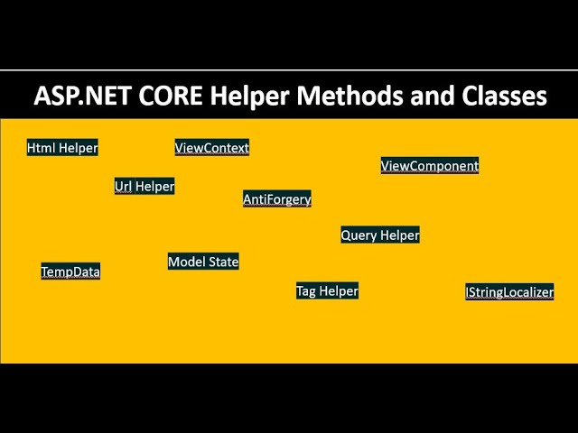 ASP.NET CORE Helper Methods and classes
