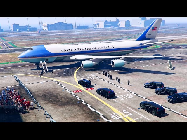 GTA 5 LSPDFR - Escorting President Donald Trump to Air Force One at Los Santos Intl (Secret Service)