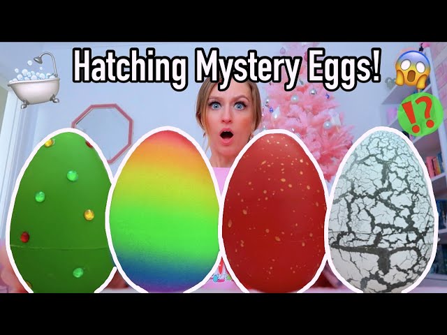 HATCHING 4 GIANT MYSTERY EGGS IN MY *BATHTUB* FOR A WEEK!!😱🥚🛁💦(WE FOUND FIDGETS?!🫢) | Vlogmas Day 14
