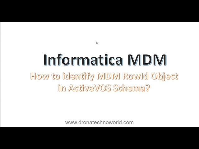 Informatica MDM - How to identify MDM Rowid in AVOS schema