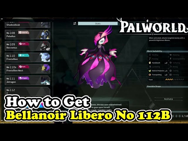 Palworld How to Get Bellanoir Libero (Palworld No. 112B)