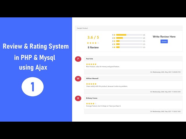 Review & Rating System in PHP & Mysql using Ajax - 1