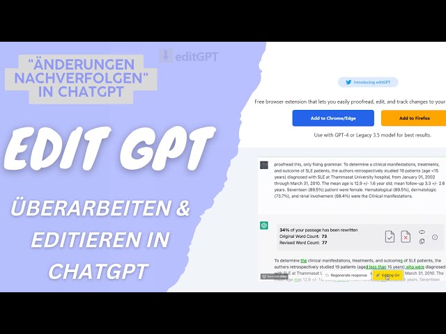 EditGPT - Textüberarbeitung in ChatGPT mit Änderungsanzeige und Editierfunktion