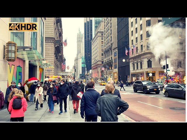 Strolling Around New York - Bryant Park NYC - Rockefeller Center - Manhattan 4k, Happy New Year 2022
