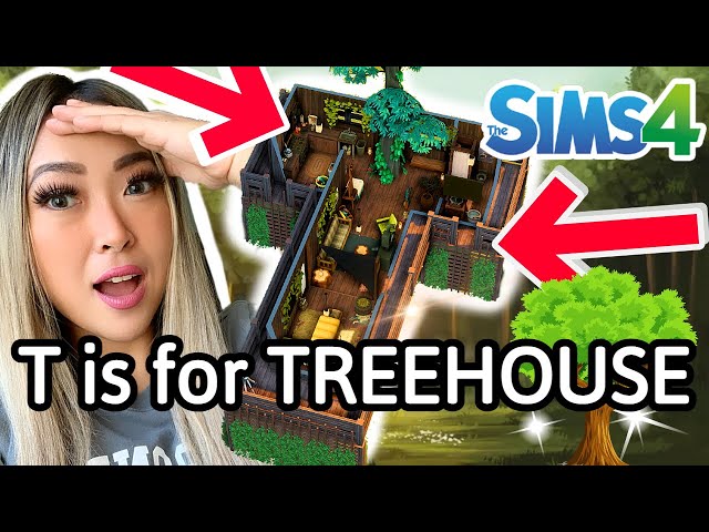 Building a TREE HOUSE using letters of the alphabet! Sims 4: Alphabet Build Challenge | Part 20