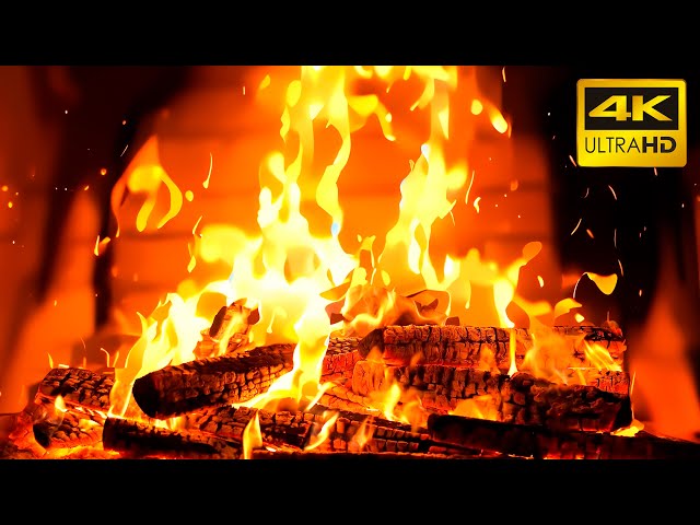 🔥 Fireplace with Serene Hearthside Bliss: Where Crackling Logs Invite You to Relaxation Sanctuary 4K