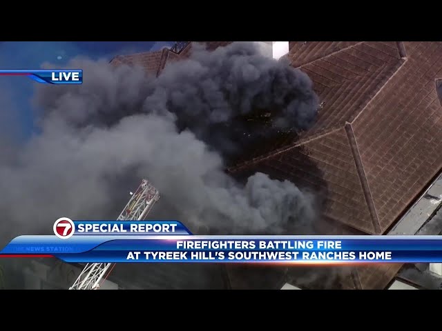 Firefighters battle fire at home of Miami Dolphins WR Tyreek Hill in Southwest Ranches