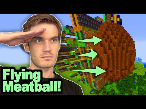 I build a Giant Flying Meatball in Minecraft