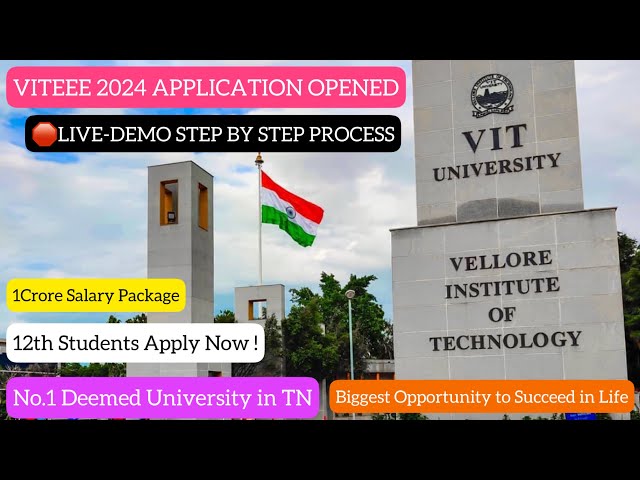 🛑VITEEE 2024|Application Filling Demo|Step by Step ProcessExplanation|B.Tech Admission|Dineshprabhu