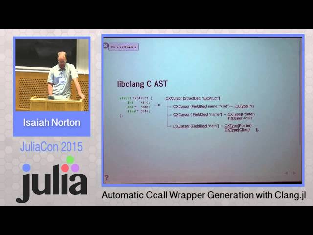 Isaiah Norton: Automatic ccall wrapper generation with Clang.jl