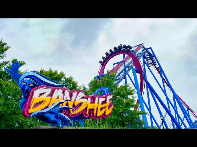 Let's Ride Banshee at Kings Island! Front Seat Roller Coaster POV!