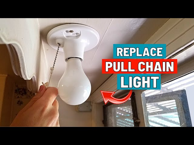 How To Replace a Pull Chain Light Fixture | Easy DIY