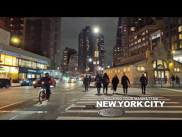NEW YORK CITY - Manhattan Winter Season, Upper West Side, Broadway, 76th Street, Columbus Avenue, 4K