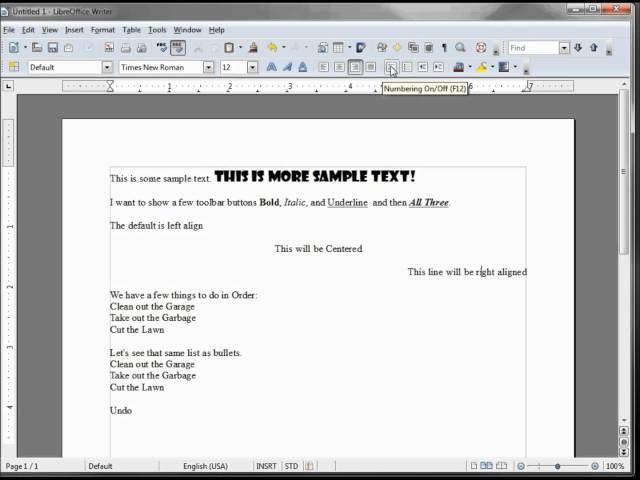 LibreOffice-Writer (2) Formatting Toolbar