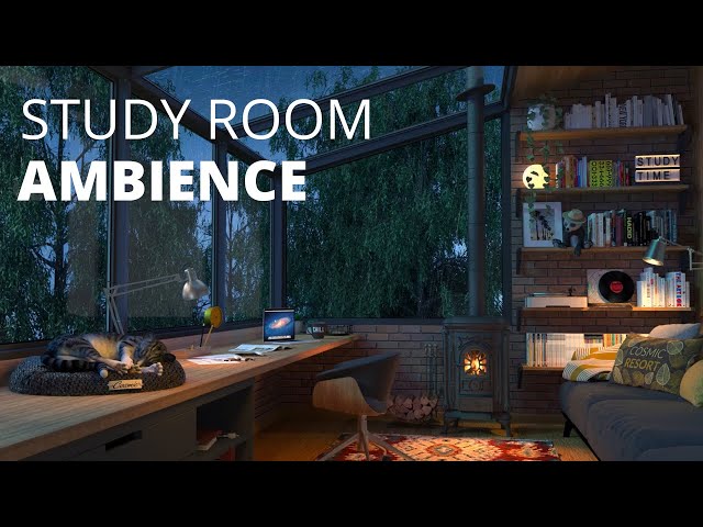 Rooftop Study Room with Rain Sounds - Ambience for Studying, Relaxing