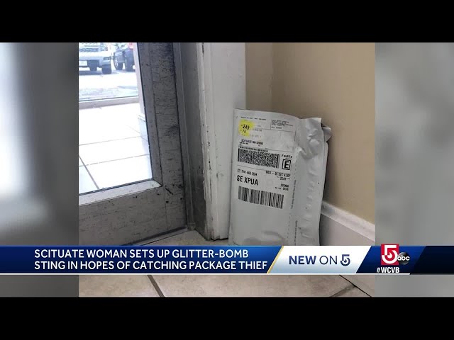 Package thief sets off woman's glitter-bomb trap