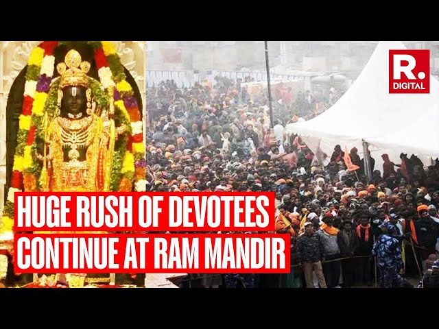 Huge rush of devotees in Ayodhya to take blessings of Ram Lalla after 5th day of Pran Pratishtha