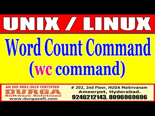 Unix/Linux Tutorials | Word Count (wc) Command in UNIX/LINUX | by Durga Sir