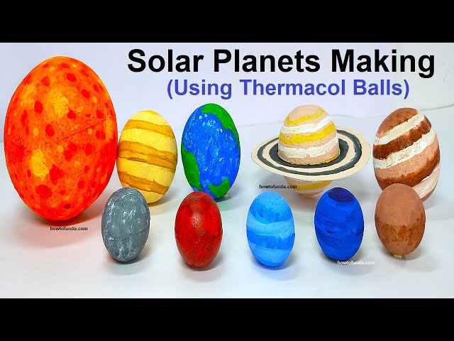 how to make solar system planets using thermocol balls - science project | howtofunda @craftpiller