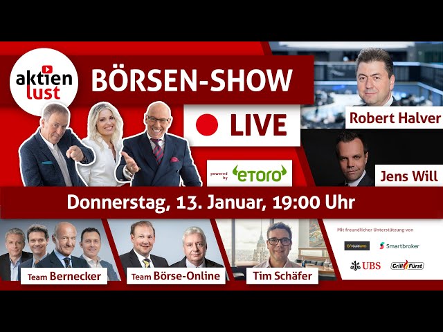 aktienlust Börsen-Show 13.01.22: Megatrend Gesundheit – mit Robert Halver, Jens Will, Team Bernecker