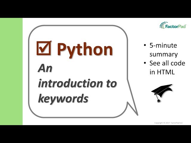 Introducing Python keywords | Python for beginners