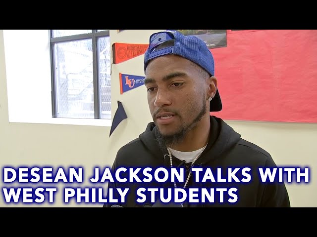 Eagles WR DeSean Jackson talks bullying, leadership with West Philly students