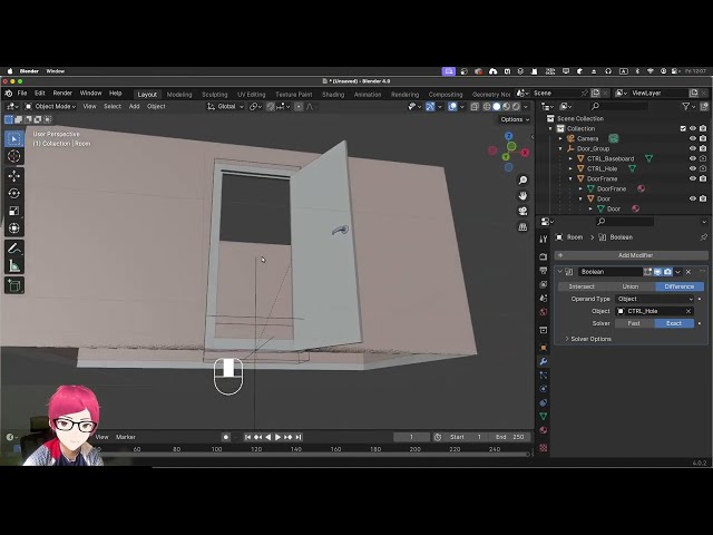 Blender Archimesh Tutorials 3 How to make doors on the wall and carve hole inside the door 2 ways