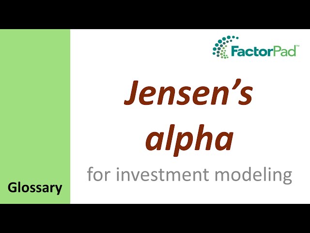 Jensen's alpha definition for investment modeling