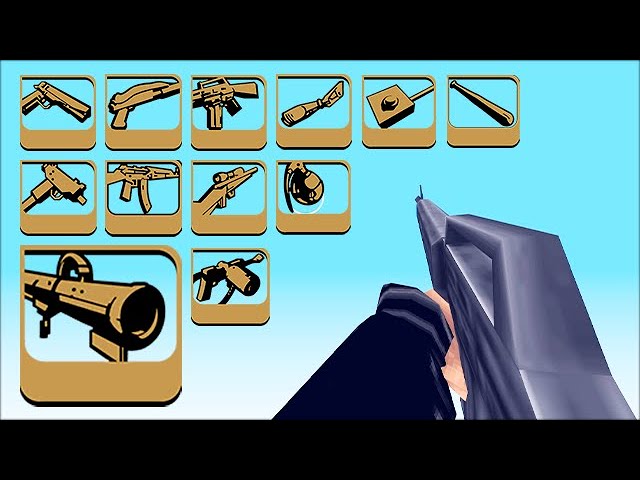 All Weapons & Sounds of GTA 3 in 22 Seconds (First Person)