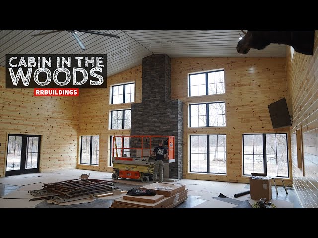 Cabin in the Woods 49: Installing Crown Molding, Cabinet hardware, and Chimney Stone