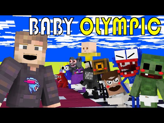 Monster School : MR BEAST BABY OLYMPIC ft SKIBIDI TV MAN HUGGY GRIMACE - Minecraft Animation
