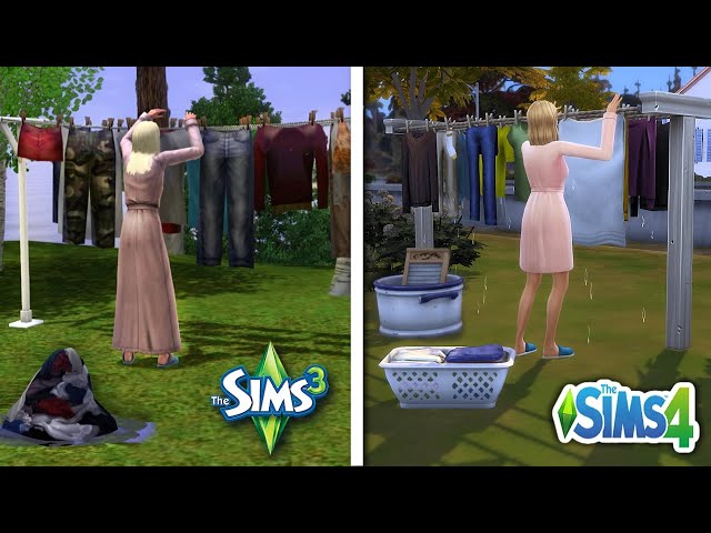 Sims 3 vs Sims 4 - Laundry
